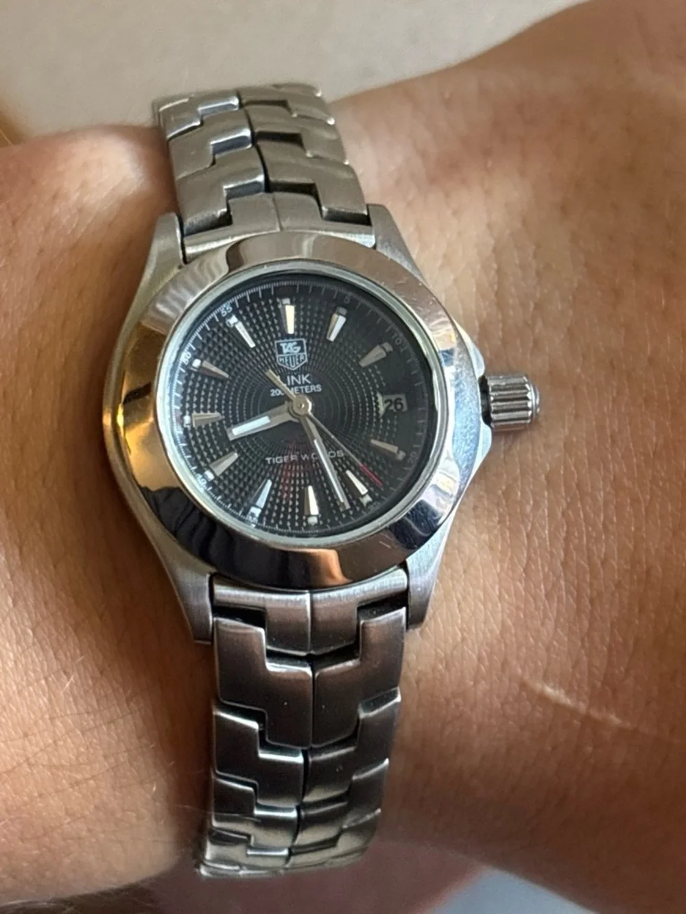 Tag Heuer Tiger Woods Special Edition Stainless Steel Watch with Black Dial